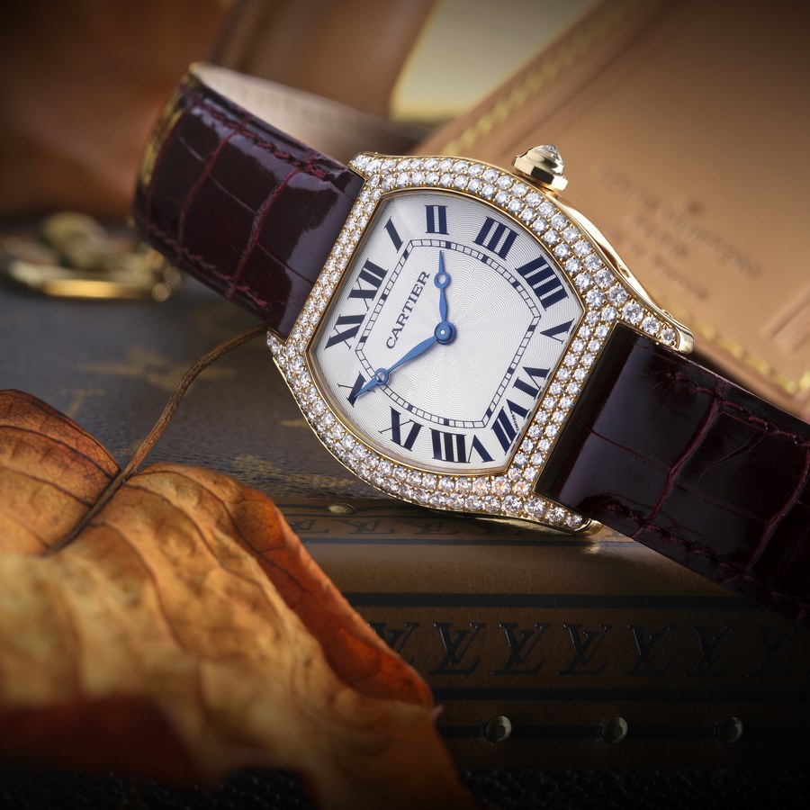 A diamond-set Cartier wristwatch